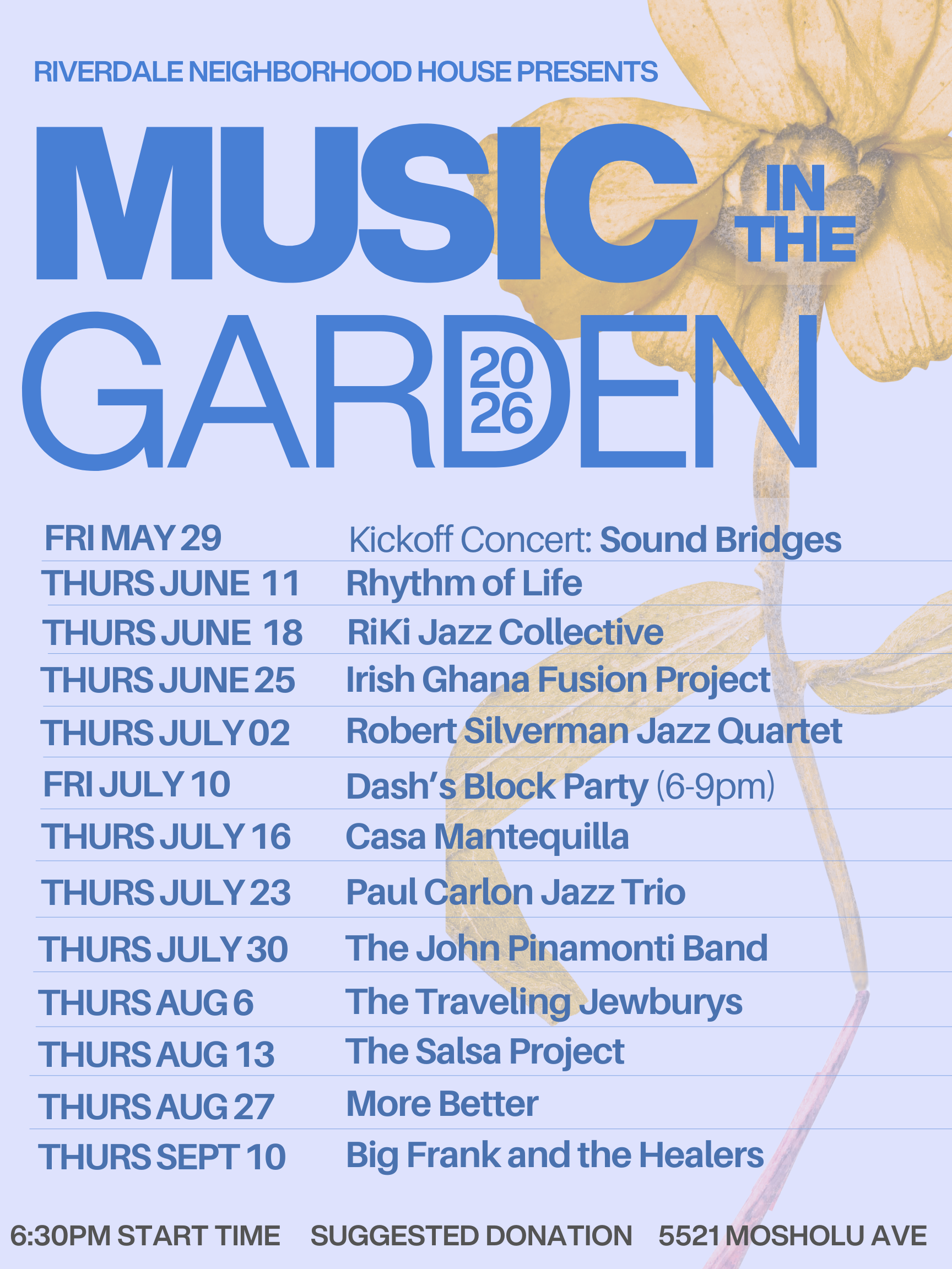 Music in the Garden 2026 — RNH
